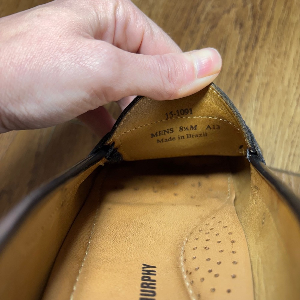 Johnston & Murphy Sheepskin Penny Loafers Black Pre-Flex Leather Shoes Mens 8.5M - Picture 2 of 12